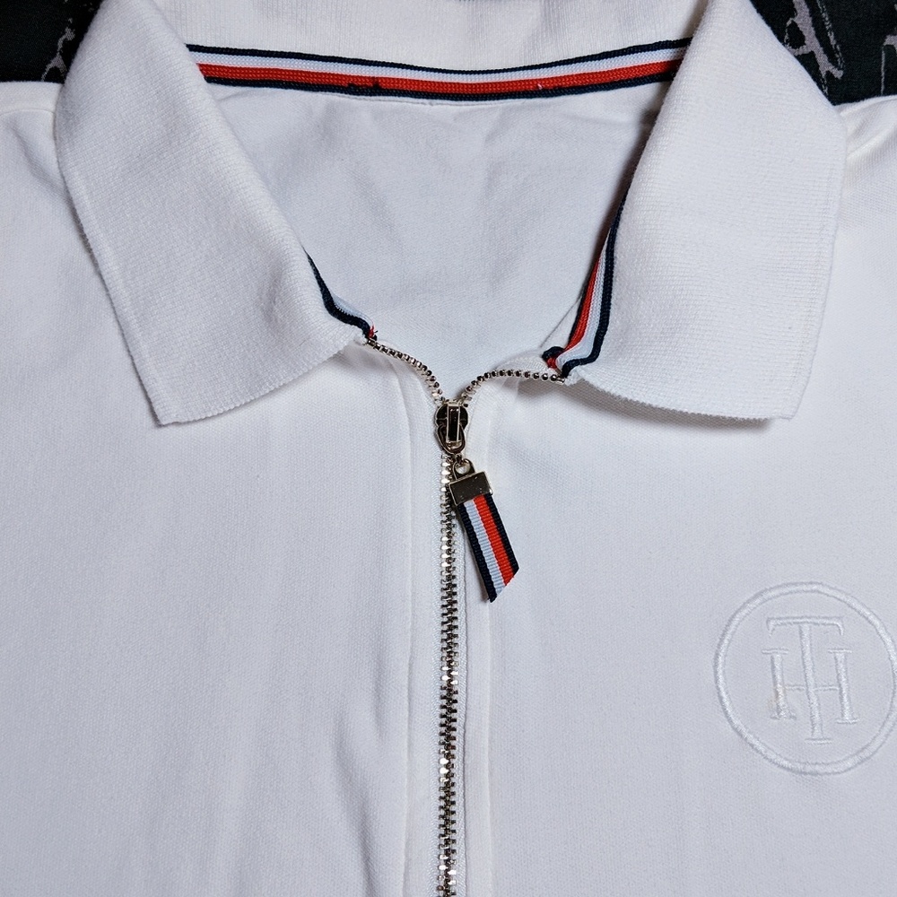 Tommy Hilfiger white top/shirt half way zip up